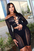 Stefani Hallow Out Top & Shorts SET set EDGE One Black